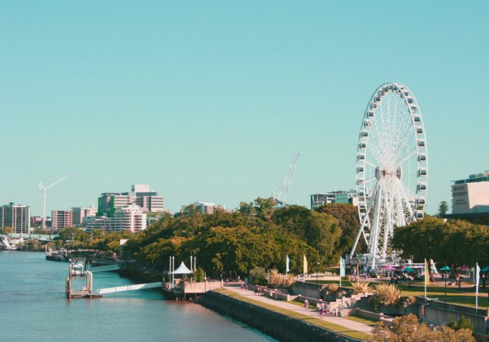landscape photography of city near river